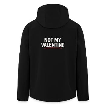 NOT MY VALENTINE Shirt - Anti Valentine's Day - Men’s Recycled Softshell Jacket by Stanley/Stella - black - Back - AI Model Male 185 light (185cm)