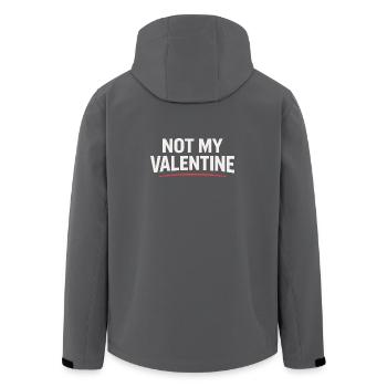 NOT MY VALENTINE Shirt - Anti Valentinstag - Recycelte Männer Softshell-Jacke von Stanley/Stella - Anthrazit - Hinten - AI Model Male 185 light (185cm)