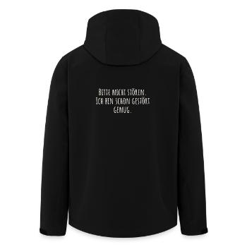 Bitte nicht stören. Ich bin schon gestört genug. - Recycelte Männer Softshell-Jacke von Stanley/Stella - Schwarz - Hinten - AI Model Male 185 light (185cm)