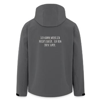 Ich kann wirklich nichts dafür. Ich bin eben super - Recycelte Männer Softshell-Jacke von Stanley/Stella - Anthrazit - Hinten - AI Model Male 185 light (185cm)