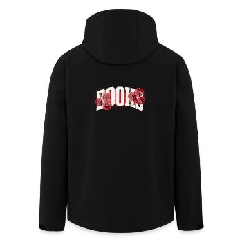 Blood Red Flowers Typo - Men’s Recycled Softshell Jacket by Stanley/Stella - black - Back - AI Model Male 185 light (185cm)