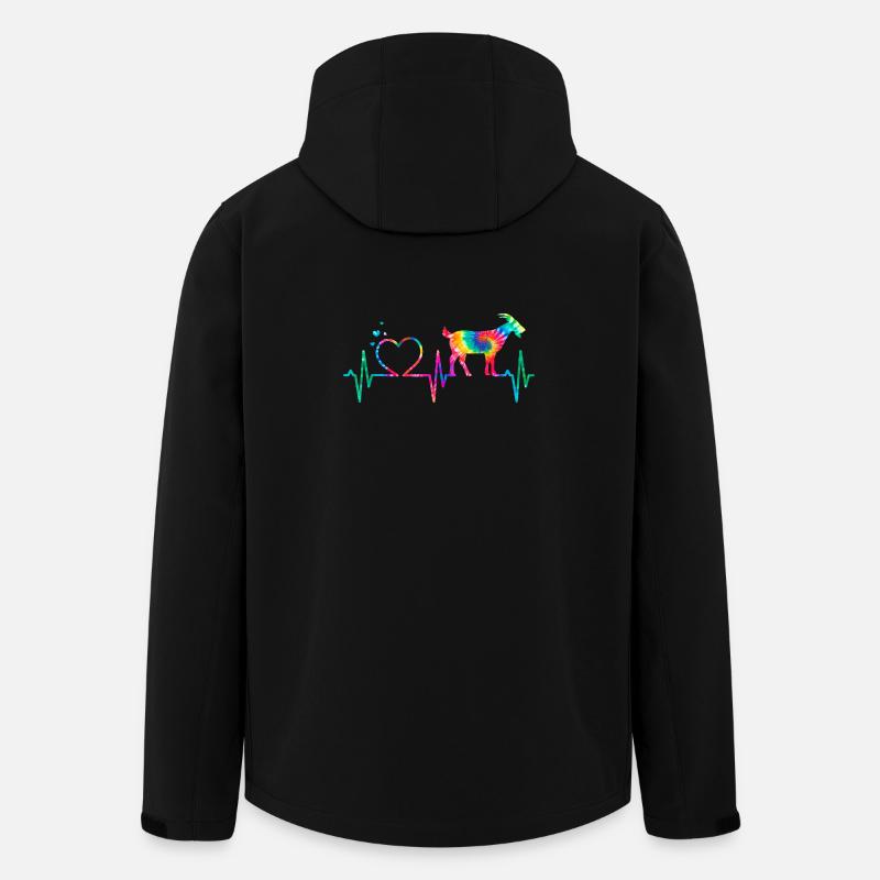 Rainbow Heart Goat  - Men’s Recycled Softshell Jacket by Stanley/Stella - black