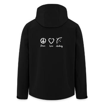 Peace Love Archery - Recycelte Männer Softshell-Jacke von Stanley/Stella - Schwarz - Hinten - AI Model Male 185 light (185cm)