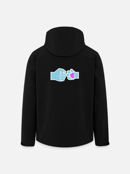 Faust Pfote Check Mensch Tier Team - Recycelte Männer Softshell-Jacke von Stanley/Stella - Schwarz