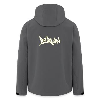Lettrage marron graffiti de Berlin - Veste softshell homme en polyester recyclé Stanley/Stella - charbon - Dos - AI Model Male 185 light (185cm)