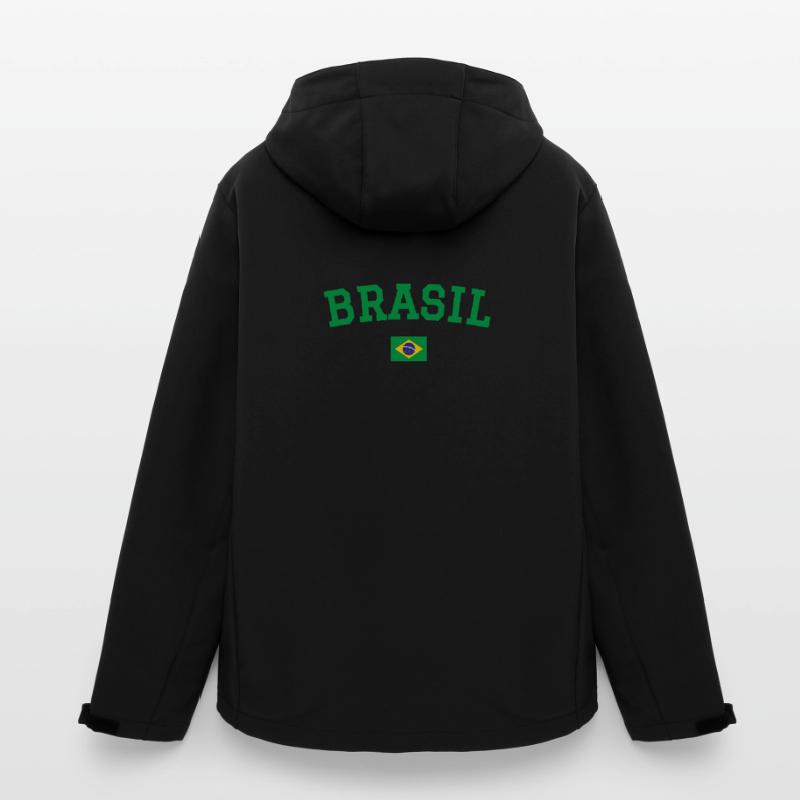 Drapeau du Brésil Conception Vert Veste softshell homme en polyester recyclé Stanley/Stella