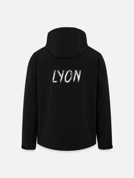 Lyon in brush letters - Men’s Recycled Softshell Jacket by Stanley/Stella - black
