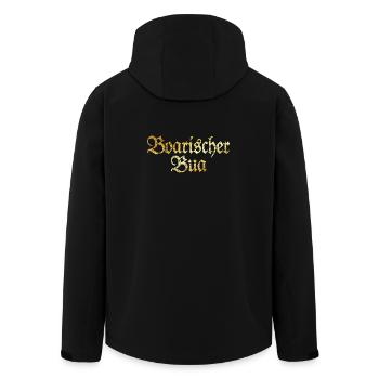 Boarischer Bua - Bayerischer Bube (Goldgelb) - Recycelte Männer Softshell-Jacke von Stanley/Stella - Schwarz - Hinten - AI Model Male 185 light (185cm)