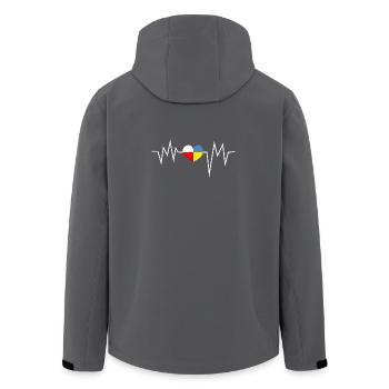 Heartbeat Polen Ukraine - Recycelte Männer Softshell-Jacke von Stanley/Stella - Anthrazit - Hinten - AI Model Male 185 light (185cm)