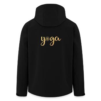 Yoga Yogi Handschrift Flower of Life Energie om - Recycelte Männer Softshell-Jacke von Stanley/Stella - Schwarz - Hinten - AI Model Male 185 light (185cm)