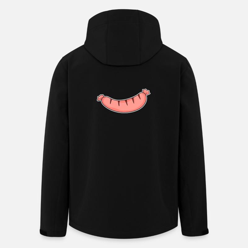 Motif de saucisse - Veste softshell homme en polyester recyclé Stanley/Stella - noir
