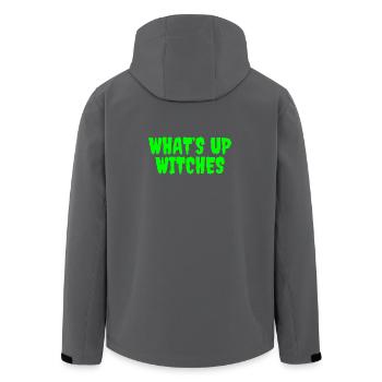 Vibrant Green Whats Up Witches Design - Men’s Recycled Softshell Jacket by Stanley/Stella - anthracite - Back - AI Model Male 185 light (185cm)