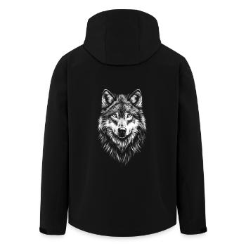 Wolf Portrait Wild Animals Wolves - Men’s Recycled Softshell Jacket by Stanley/Stella - black - Back - AI Model Male 185 light (185cm)