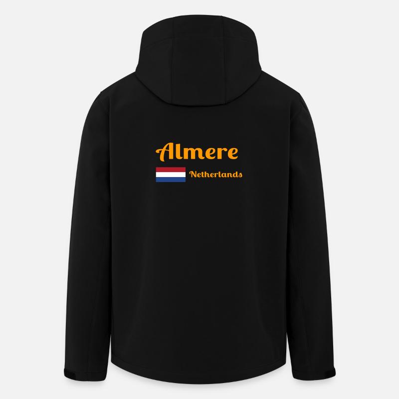 Almere Niederlande - Stilvolle Drucke - Recycelte Männer Softshell-Jacke von Stanley/Stella - Schwarz