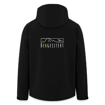 Bergeistert Berge Begeisterung Sonne Wandern Trail - Recycelte Männer Softshell-Jacke von Stanley/Stella - Schwarz - Hinten - AI Model Male 185 light (185cm)