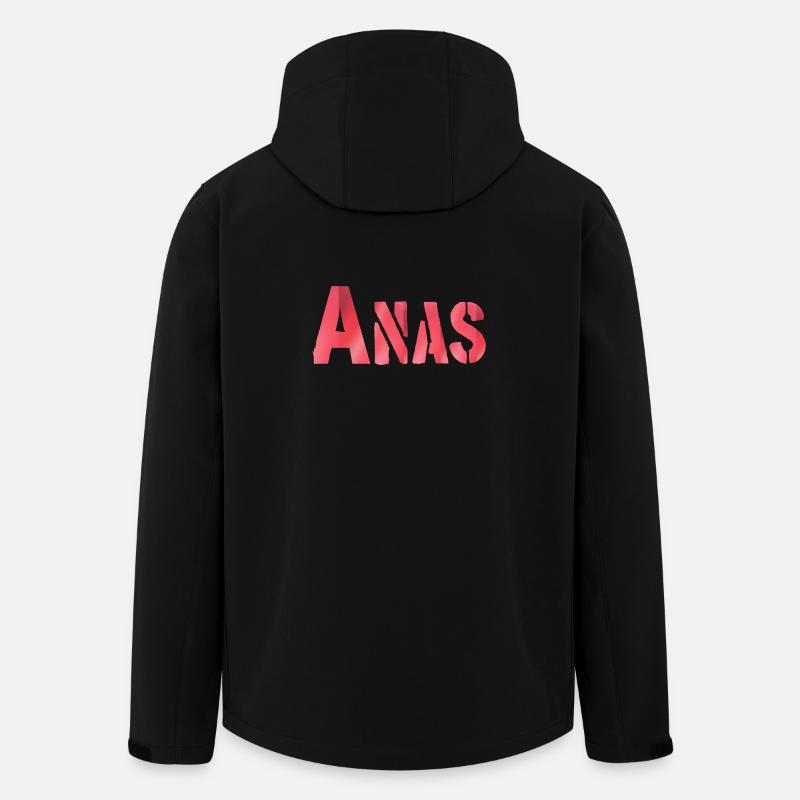 Anas Name Rot text - Recycelte Männer Softshell-Jacke von Stanley/Stella - Schwarz