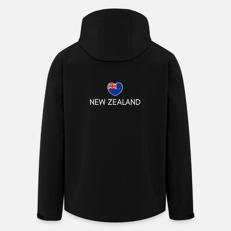 Cœur avec drapeau néo-zélandais - Veste softshell homme en polyester recyclé Stanley/Stella - noir