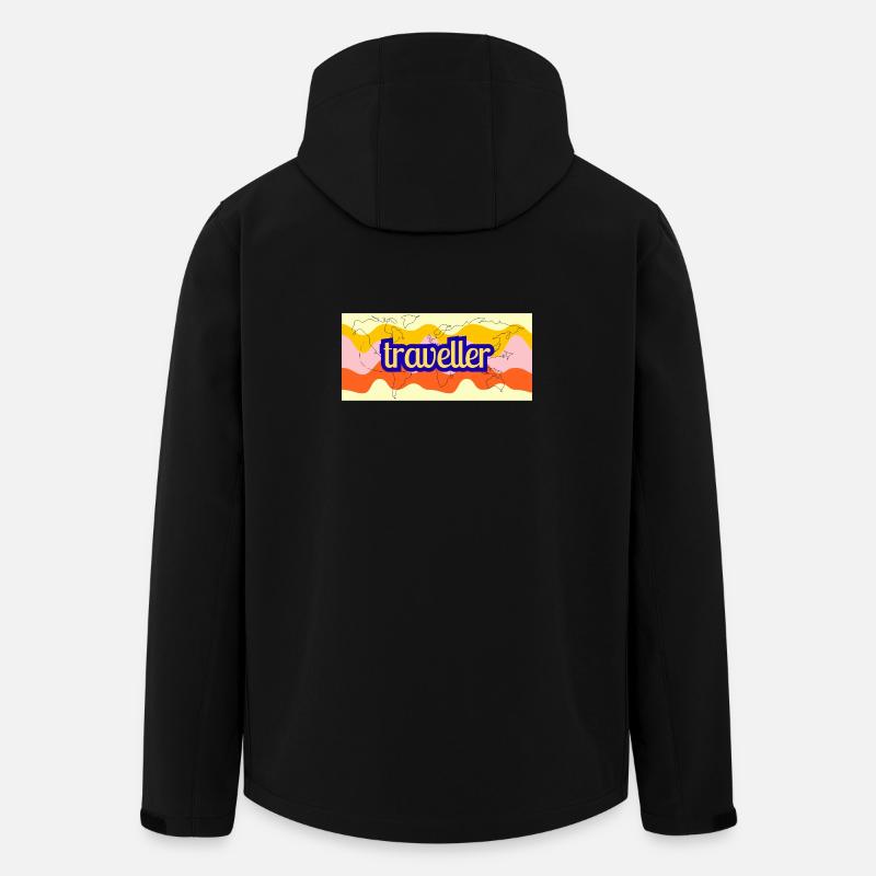 Traveller Weltkarte Farbband - Recycelte Männer Softshell-Jacke von Stanley/Stella - Schwarz