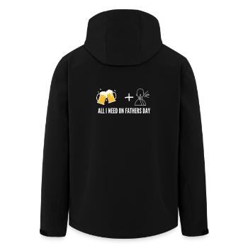 Lustiges Vatertags-T-Shirt – Bier+Ruhe – Geschenk  - Recycelte Männer Softshell-Jacke von Stanley/Stella - Schwarz - Hinten - AI Model Male 185 light (185cm)