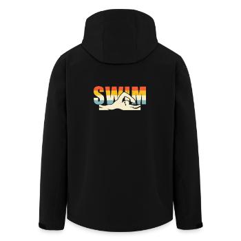 Schwimmen Wassersport Schwimmer Geschenke - Recycelte Männer Softshell-Jacke von Stanley/Stella - Schwarz - Hinten - AI Model Male 185 light (185cm)