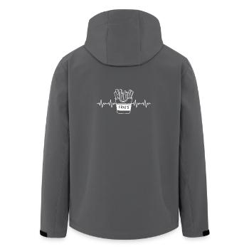 French Fries Fries Fries Fries ECG Heartbeat - Men’s Recycled Softshell Jacket by Stanley/Stella - anthracite - Back - AI Model Male 185 light (185cm)