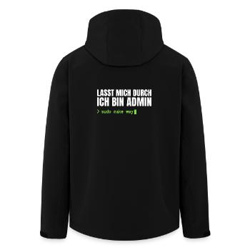 Lasst mich durch, ich bin Admin – Sudo Make Way - Recycelte Männer Softshell-Jacke von Stanley/Stella - Schwarz - Hinten - AI Model Male 185 light (185cm)