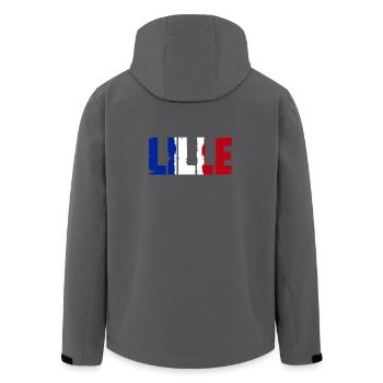 Lille Frankreich - Recycelte Männer Softshell-Jacke von Stanley/Stella - Anthrazit - Hinten - AI Model Male 185 light (185cm)
