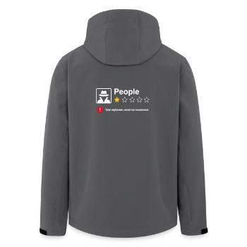 Menschen 1 Stern Bewertung Lustiges Sarkasmus - Recycelte Männer Softshell-Jacke von Stanley/Stella - Anthrazit - Hinten - AI Model Male 185 light (185cm)