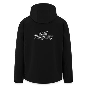 Retro Vintage Logo Design for Creative Branding - Men’s Recycled Softshell Jacket by Stanley/Stella - black - Back - AI Model Male 185 light (185cm)