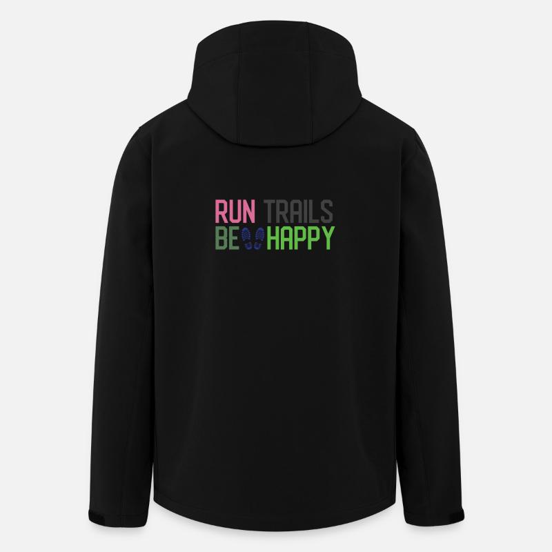 Courir Trails Soyez heureux - Veste softshell homme en polyester recyclé Stanley/Stella - noir