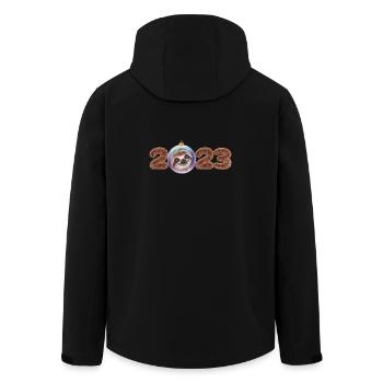 2023 Silvester Neujahr Jahreswechsel Faultier - Recycelte Männer Softshell-Jacke von Stanley/Stella - Schwarz - Hinten - AI Model Male 185 light (185cm)