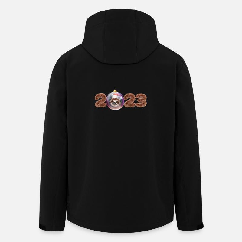 2023 boule de Noël paresseux mignon - Veste softshell homme en polyester recyclé Stanley/Stella - noir