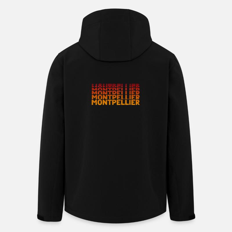 Typographie de Montpellier - Veste softshell homme en polyester recyclé Stanley/Stella - noir