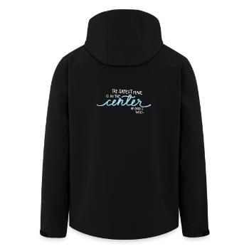 The Safest Place (dark) - Men’s Recycled Softshell Jacket by Stanley/Stella - black - Back - AI Model Male 185 light (185cm)