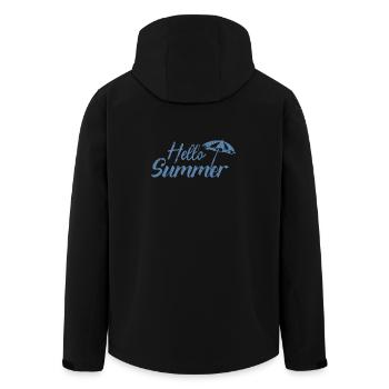 Hello Summer Umbrella - Men’s Recycled Softshell Jacket by Stanley/Stella - black - Back - AI Model Male 185 light (185cm)