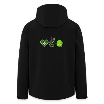 Love Peace Happiness - Recycelte Männer Softshell-Jacke von Stanley/Stella - Schwarz - Hinten - AI Model Male 185 light (185cm)