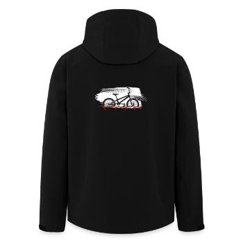 Bike Heartbeat Line Art - Men’s Recycled Softshell Jacket by Stanley/Stella - black - Back - AI Model Male 185 light (185cm)