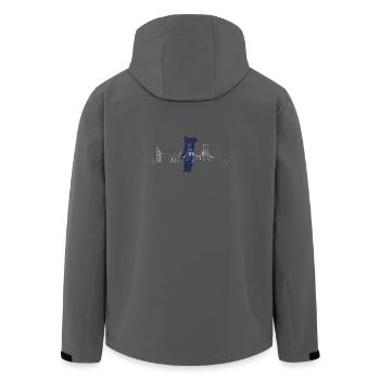 Portugal Skyline Silhouette - Men’s Recycled Softshell Jacket by Stanley/Stella - anthracite - Back - AI Model Male 185 light (185cm)