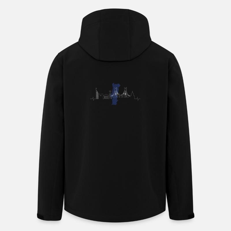 Portugal Skyline Silhouette - Men’s Recycled Softshell Jacket by Stanley/Stella - black
