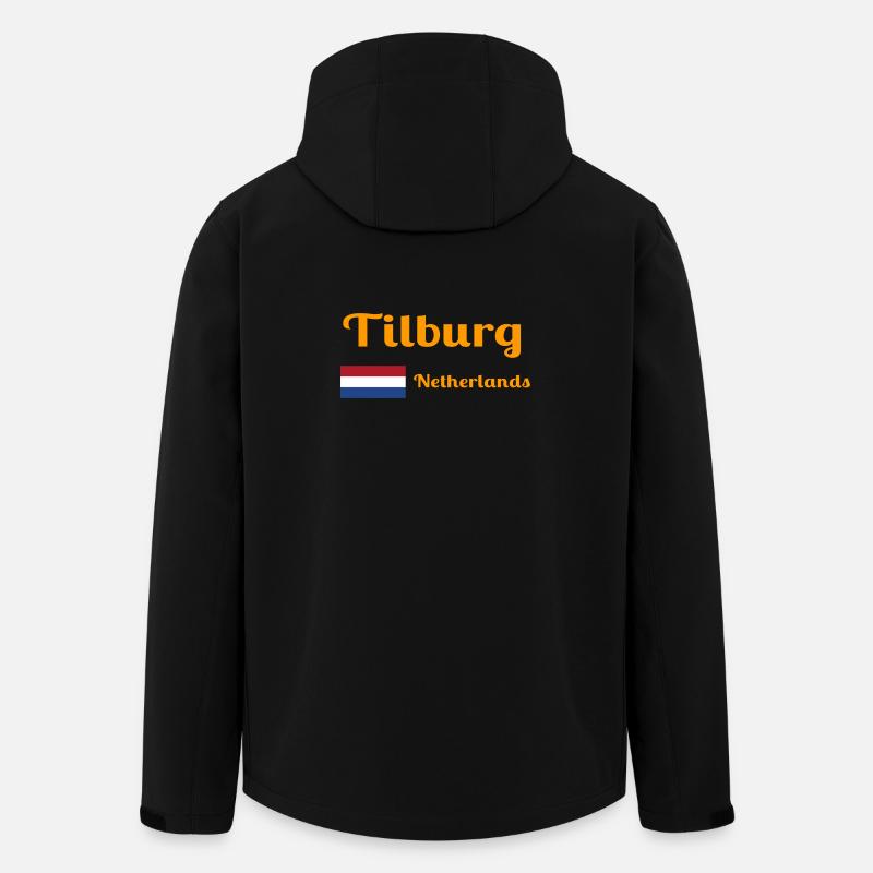 Tilburg, Pays-Bas- Imprimés élégants - Veste softshell homme en polyester recyclé Stanley/Stella - noir