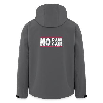 Pas de douleur, pas de gain – Conception de motivation pour le fitness - Veste softshell homme en polyester recyclé Stanley/Stella - charbon - Dos - AI Model Male 185 light (185cm)