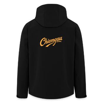 Lettrage Chiemgau Bavière - Veste softshell homme en polyester recyclé Stanley/Stella - noir - Dos - AI Model Male 185 light (185cm)
