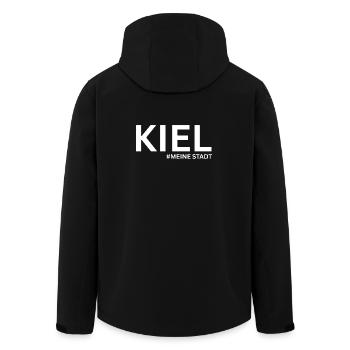 Conception de l’ancre de Kiel - style maritime Allemagne du Nord - Veste softshell homme en polyester recyclé Stanley/Stella - noir - Dos - AI Model Male 185 light (185cm)