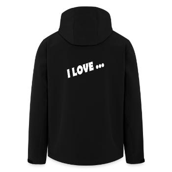 I LOVE ... - Recycelte Männer Softshell-Jacke von Stanley/Stella - Schwarz - Hinten - AI Model Male 185 light (185cm)