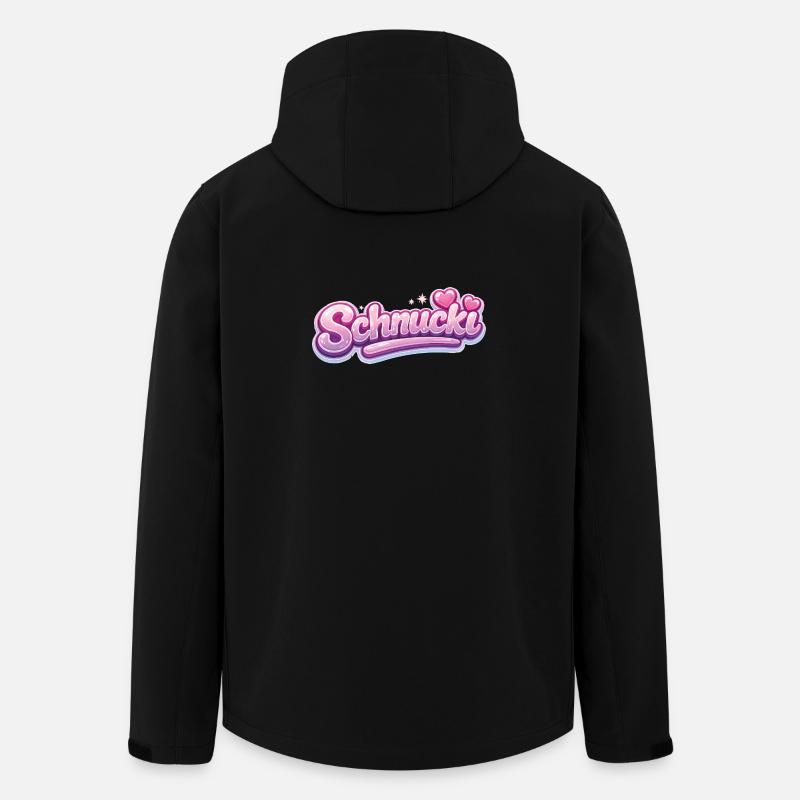 Schnucki Pink Bubble Schrift - Recycelte Männer Softshell-Jacke von Stanley/Stella - Schwarz