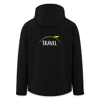 Faute de frappe de voyage avec Airplane Circle - Veste softshell homme en polyester recyclé Stanley/Stella - noir - Dos - AI Model Male 185 light (185cm)