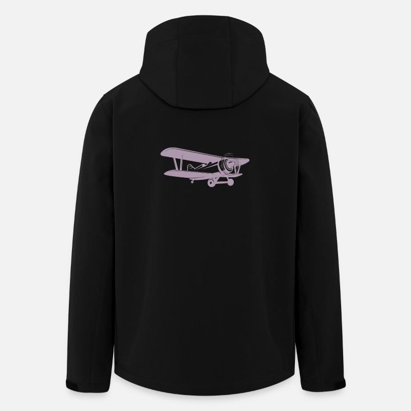 Doppeldecker Pilot Retro Minimalistisch - Recycelte Männer Softshell-Jacke von Stanley/Stella - Schwarz