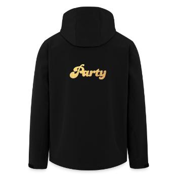 Party Gold Celebration Luxury Glamour Vintage Fun Retro - Men’s Recycled Softshell Jacket by Stanley/Stella - black - Back - AI Model Male 185 light (185cm)