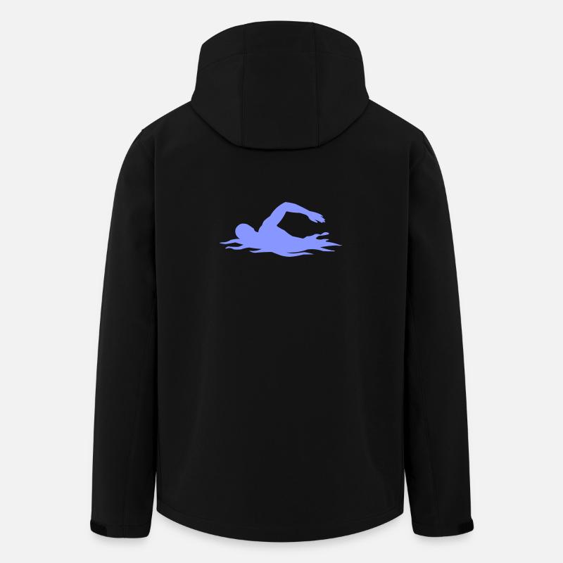 Swimming Silhouette Over Waves - Men’s Recycled Softshell Jacket by Stanley/Stella - black