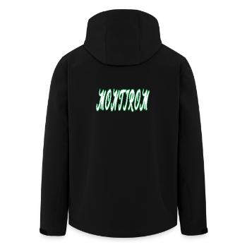 Montirom text - Recycelte Männer Softshell-Jacke von Stanley/Stella - Schwarz - Hinten - AI Model Male 185 light (185cm)